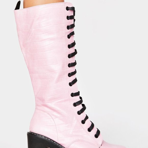 Dolls Kill Public Desire Lace Up Boots Size 7 - Picture 3 of 9